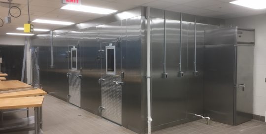 Commercial Kitchen Interior Walk In Cooler and Freezer